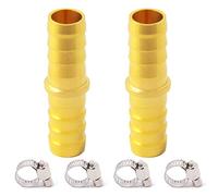 Metaland Brass 3/16" Hose Barb Splicer Mender Euqal Barbed Coupler Round Union Adapter (Pack of 2)