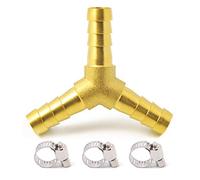 Metaland Brass 3/8" Hose Barb 3 Way Wye Y Shape Barbed Splitter Fitting Splicer for Water Fuel Air