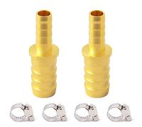 Metaland Brass Hose Barb Reducer, 3/8" to 3/16" Hose ID, Reducing Barbed Hose Splicer Mender Coupler Warter Fuel Air (Pack of 2)