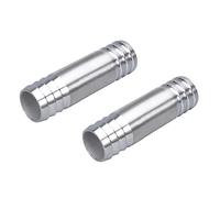 Metaland Stainless Steel 1/2" Hose Barb Splicer Mender Euqal Barbed Coupler Round Union Adapter (Pack of 2)