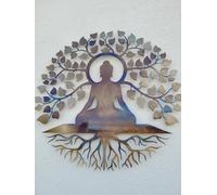 MetalArtWallDecor Buddha Metal Wall Art Decor - Spiritual Home Decor - Buddhist Art - Tree of Life - Meditation - Yoga - Spirituality - Healing - Gift (27.5''), 70 cm