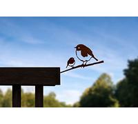 METALBIRD - Robin and Chicks - Outdoor Garden Ornaments in Corten Steel - Metal Art Proudly Made in Britain