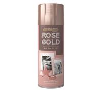 Metalic Spray Paint 400ml - Rose Gold - Add a Shiny Metallic Look to Picture Frames - Adds a Modern, Metallic Tone - Excellent Coverage, Hiding and Colour Retention