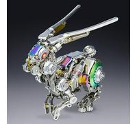 Metalkitor 3D Metal Puzzles for Adults, Cyberpunk Rabbit Mechanical Model DIY Ornament - Assembly Jigsaw Crafts Brain Teaser - Perfect Desk Decor and Gift Choice(200+PCS)