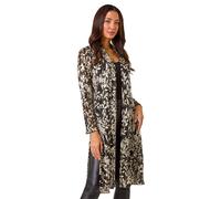 Metallic Animal Print Plisse Kimono Roman Gold 10