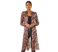 Metallic Animal Print Plisse Kimono Roman Maroon 12