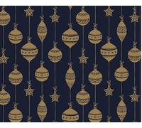 Metallic Baubles-Christmas Printed Cotton Fabric 44’ Wide Approx. 100% Cotton. Ideal for Crafts, Patchwork, and Dressmaking