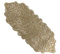 Metallic Bead Table Runner 13x36 Inches - Glass Beaded & Polyester Handcrafted Nautical Decor for Weddings, Christmas & Home Gatherings - Stain Resistant Dining Décor Accent (Gold) - CLEENTABLE