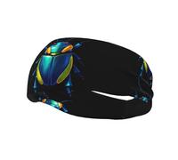 Metallic Beetle Yoga Sports Fitness Headband, Unisex Running Basketball Elastic Headband, Sports Sweat-Absorbing Band,