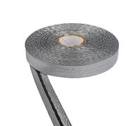 Metallic Bias Binding Tape for Sewing Ideal for Bunting, Quilting, and Crafts.18mm Bias Binding Tape Versatile Binding Tape for Professional-Looking Edges by Discount Fabrics LTD (Black/Silver,5m)