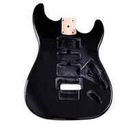 Metallic Black Guitar Body Poplar Wood Electric Guitar Body Glossy 5.7 Cm Pocket Width For 24 Frets Guitar Neck Guitar Body