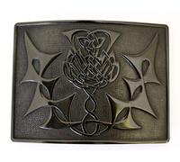 Metallic Black kilt belt buckle for Men Celtic Knot Style