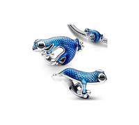 (Metallic Blue Gecko dangle charm ) 925 Sterling silver charm for women's bracelet