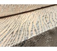Metallic bodre Satin Jersey Dress Fabric, per metre - Zebra Print - Blush & Silver