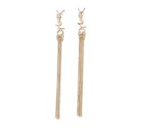 Metallic Brass Statement Earrings- female- Saint Laurent- Earrings- Yellow- ONE SIZE- Accessories ONE SIZE