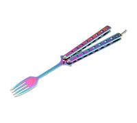 Metallic Butterfly Fork for Outdoor Activities, colorful handle