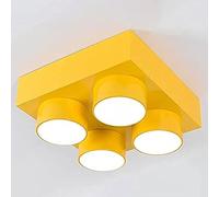 Metallic Childrens LED Flush Mount Fixture Building Block Playroom Ceiling Light Modern Creative Ceiling Lamp Pendant Lighting for Children's Room Kids Bedroom Kindergarten 15.8" Made in China