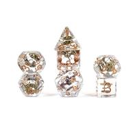 Metallic Dice Games FanRoll by 16mm Resin Polyhedral DND Dice Set: Gear Dice, Role Playing Game Dice for Dungeons and Dragons