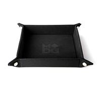Metallic Dice Games FanRoll by Fold Up Velvet Dice Tray w/ PU Leather Backing: Black, Role Playing Game Dice Accessories for Dungeons and Dragons