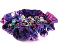 Metallic Dice Games FanRoll Velvet Compartment Dice Bag with Pockets: Nebula, Role Playing Game Dice Accessories for Dungeons and Dragons