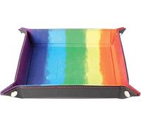 Metallic Dice Games LIC538 10 x 10 in. Velvet Folding Dice Tray44; Watercolor Rainbow