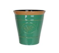 Metallic Effect Olive Plastic Planter for Gardening - Outdoor & Indoor Flowers Pot with Glossy Finish Weatherproof Garden Windowsills Home Plant Pot with Drainage Holes - (Dark Green, 23cm - Pack 1)