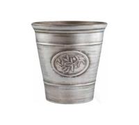 Metallic Effect Olive Plastic Planter for Gardening - Outdoor & Indoor Flowers Pot with Glossy Finish Weatherproof Garden Windowsills Home Plant Pot with Drainage Holes - (Silver, 23cm - Pack 1)