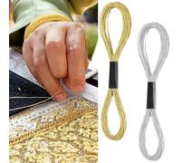 Metallic Embroidery Floss, 12 Skeins Glitter Silver & Gold Embroidery Thread Set, Polyester Sewing Embroidery Floss Cross Stitch Thread Friendship Bracelets Threads for Hand Embroidery