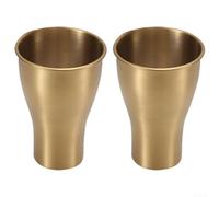 Metallic Finish Steel Cups 500ml Hourglass Design(Gold) | Unique hourglass curve, secure grip, stylish presentation, narrow base wide top, modern decor