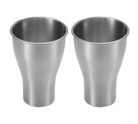 Metallic Finish Steel Cups 500ml Hourglass Design(Silver) | Unique hourglass curve, secure grip, stylish presentation, narrow base wide top, modern decor