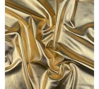 Metallic Foil Fabric 4 Way Stretch Poly Spandex Solid Plain Coloured Shiny Dancewear Sportswear Clothing Fabric Material | 60" - 150 cm Wide (per Half Metre, Gold)