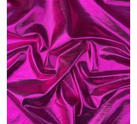 Metallic Foil Fabric 4 Way Stretch Poly Spandex Solid Plain Coloured Shiny Dancewear Sportswear Clothing Fabric Material | 60" - 150 cm Wide (per Metre, Cerise Pink)