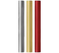 Metallic Foil Wrapping Paper Roll | 1.5M Each | Elegant Gift Wrap | Perfect for Birthday, Wedding, Christmas, Parties & Festive Occasions | Red, Silver, Gold - 3-Pack