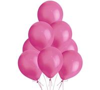 SHATCHI Metallic Fuchsia Pink 100 Pack, Large 12 Inch Thick Latex Biodegradable Helium Party Birthday, Wedding, Baby Shower, Valentine's Day Events Decoration for Balloon Arch Garland, 100pcs