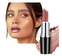 Metallic Glitter Nude Pink Lipstick,High Impact Shimmer Lipcolor