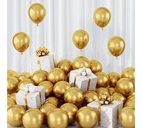 Metallic Gold Balloons 5inch Small Chrome Gold Balloon 60pcs Mini Round Gold Latex Balloons for Balloon Arch Garland Gold Balloons for Birthday Party Decoration Anniversary