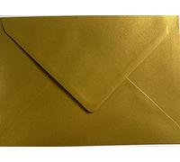 Metallic Gold Envelopes (100gsm) Perfect for Christmas Cards, Greeting Cards, Wedding Invitations, Gift vouchers, Crafts and More (52, C5 (162mm x 229mm))