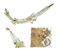 Metallic Gold Foil Christmas Decorations, 7 Options - Bells 34cm, Stars 40cm, Balls 30cm, Garlands 12-30cm, Lengths up to 330cm Xmas Decs (Extra Large Garland)