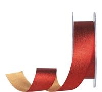 Metallic & Gold Glamour Duo Ribbon 25mm - Red