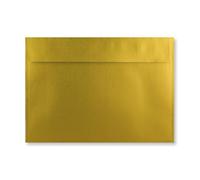 Metallic Gold Peel and Seal Envelopes (100gsm) Perfect for Christmas Cards, Greeting Cards, Wedding Invitations, Gift vouchers, Crafts and More (14, C5 (162mm x 229mm))