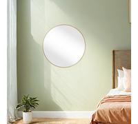 (Metallic Gold) Round Mirror, 61 cm Bathroom Mirror for Wall, Metal Frame, Easy to Install, Modern Wall Mirror for Bathroom, Living Room