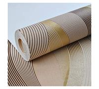 Metallic Gold Texture Wallpaper Roll Geometric Stripes Pattern Modern Fashion Vinyl Wall Paper Living Room Wallpaper (Color : B06004, Size : 10m x 0.53m)