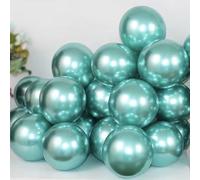 Metallic Green Balloons,Teal balloons, RETWOT 50 Pcs 12 Inch Metallic Turquoise Chrome Green Latex Helium Thicken Balloons for Birthday Decoration with BalloonArch Kit