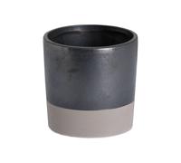Lemon Pavilion Furniture and Decor Planter - Ceramic - L11 x W11 x H12 cm - Metallic Grey Lemon Pavilion Furniture and Decor Grey