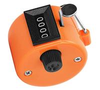 Metallic Handheld Counter, Resettable Tally Clicker with Color Options and Large Digit Display for Data Statistics (Orange)