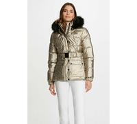 Metallic Hooded Padded Jacket, Mid-Season bronze