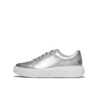 FitFlop RTG Leather Sneaker Womens Ladies Silver Trainers Shoes Size 4-9