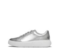 Metallic leather trainers for women FitFlop Rtg Silver 40