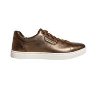 Metallic Leather Trainers with Rubber Sole - male - Dolce & Gabbana - Sneakers - Yellow - 5 UK - Shoes 5 UK