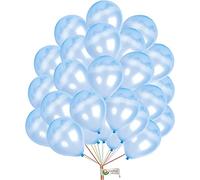 Metallic Light-Blue Balloons 10 Inch Shiny Metallic Latex Balloons for Girl Boy Birthday Wedding Graduation Party Decoration Supplies 25 Pcs
